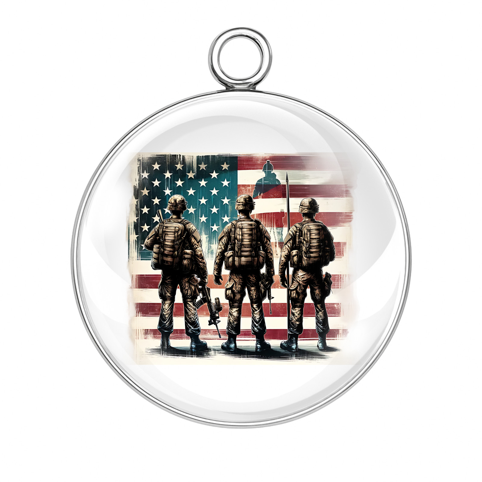 USA Veteran Charms – Funny Redneck America Flag Glass Pendants Jewelry Crafts