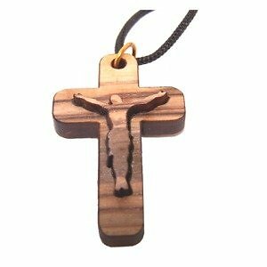 Latin 2-Layers Olive wood Laser Necklace (Pendant is : 3.7×2.5cm or 1.45×1″)