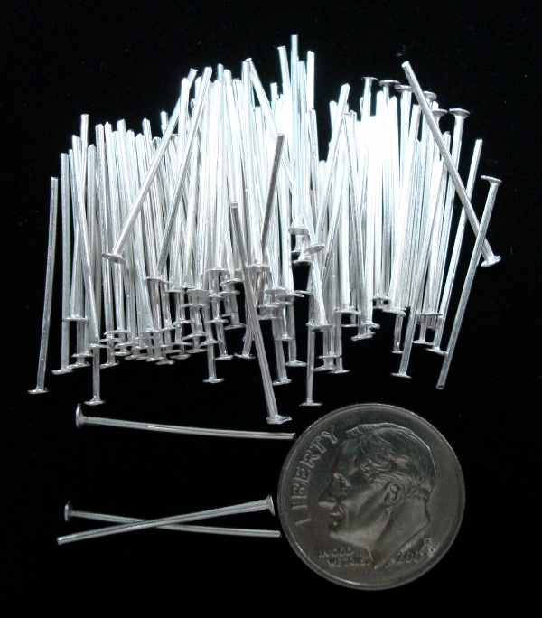 Silver plated jewelry head pins 500 3/4 in 20 ga fhs010