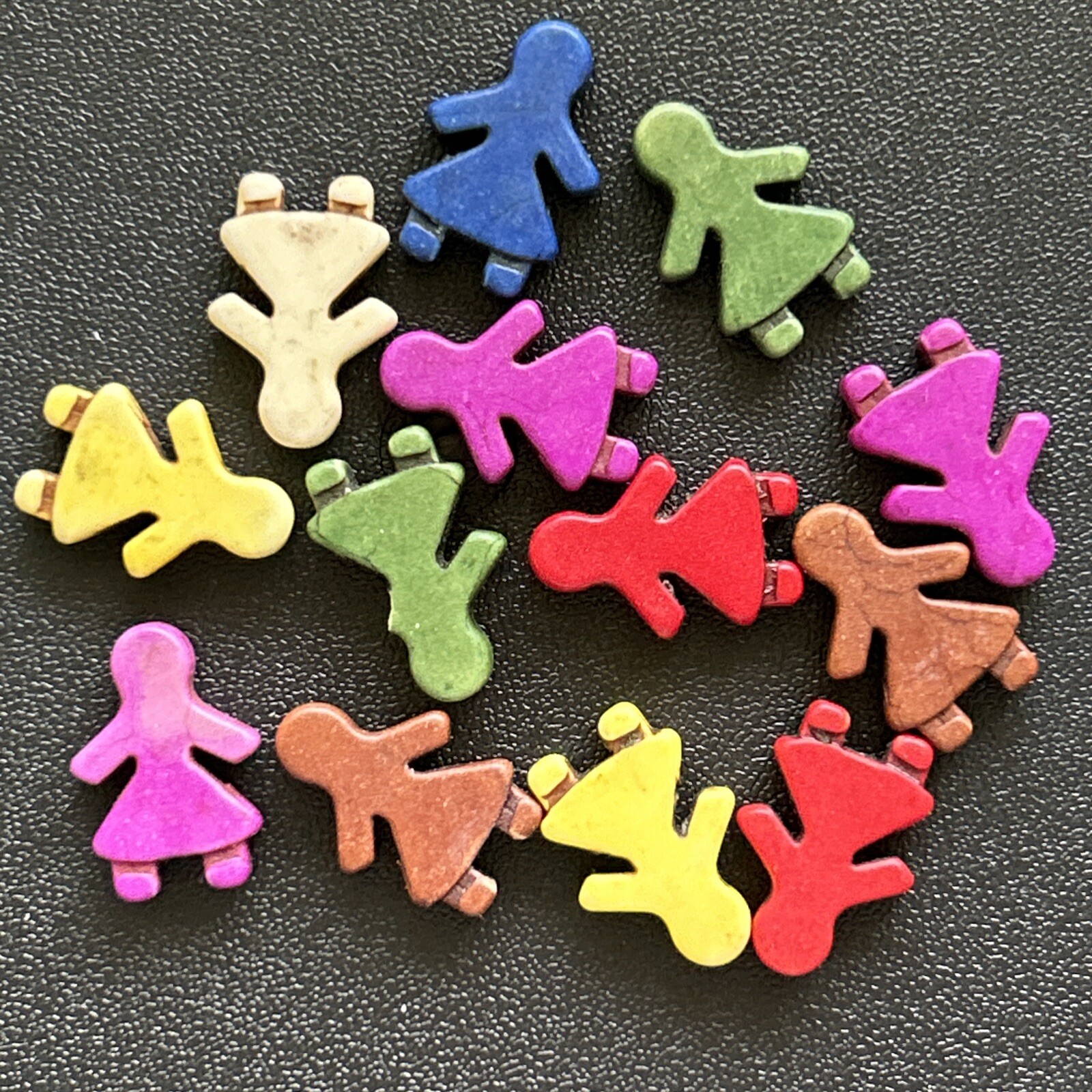 Lot of Howlite Beads Fish, Butterflies, Hearts Elephants People Mixed Sizes