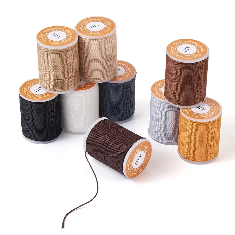 1mm Waxed Polyester Cord Twisted Sewing Waxed Thread for Macrame Bracelet 10Roll