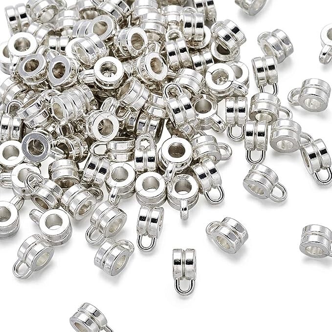 10 Pendant Bails Jewelry Bails Silver Charm Hanger 9mm Jewelry Supply Findings
