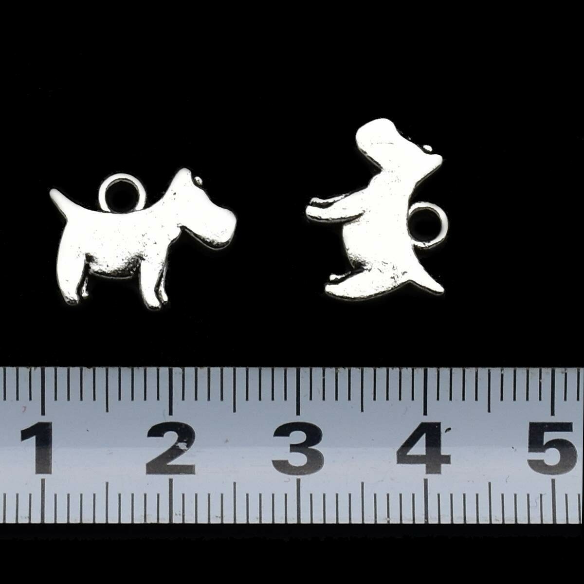 10 Dog Charms Scottie Pendants Assorted Charms Antiqued Silver Schnauzer Set