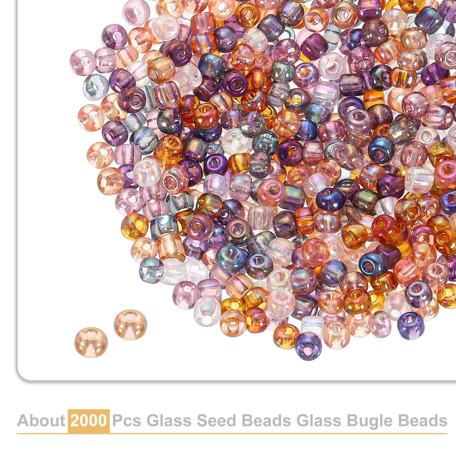2000Pcs Glass Seed Beads 3mm Mini Glass Seed Spacer Bead Mixed Colors