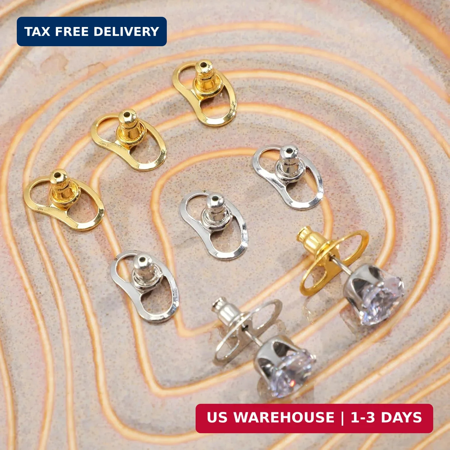 8Pcs Earring Lifters Backs, Earrings Backs Replacements for Studs, Large Tight E
