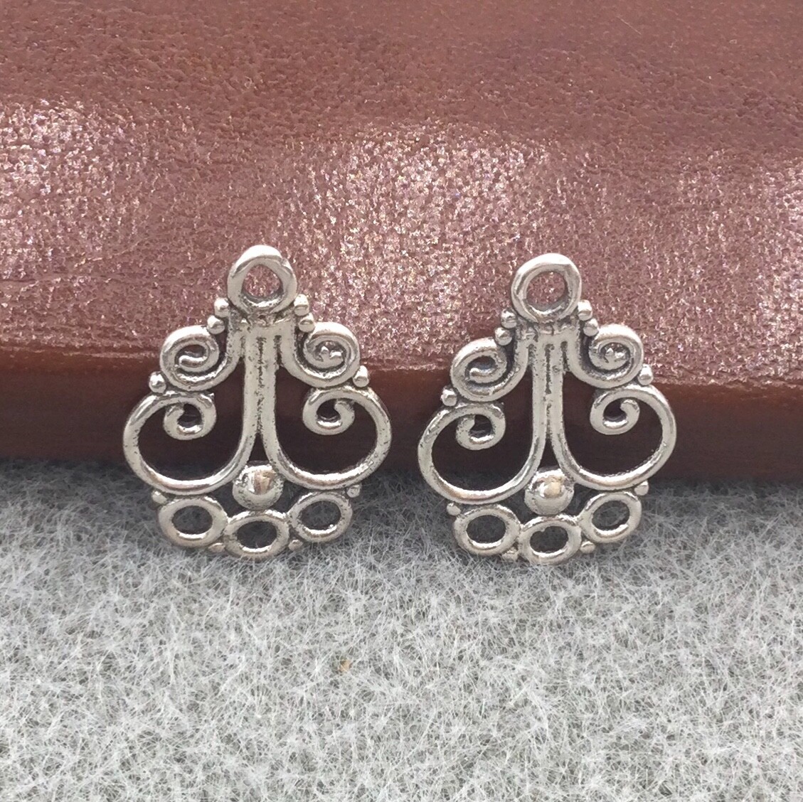 2 pieces oF Sterling Silver .925 – Bali Filigree Chandelier connector-Earrings