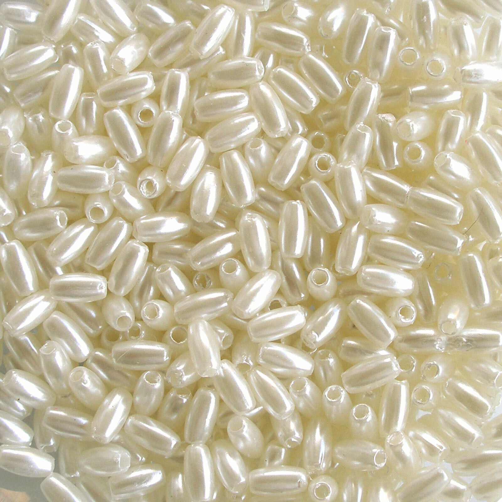 Cream Pearl Style Oats/Rice Beads 3mm x 6mm 500 / 1,000 pieces