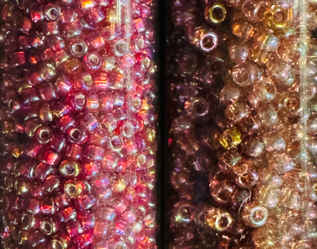 Glass Seed Bead Lot 30 Tubes – Rose Gold Sunset Mix Different Sizes NOS
