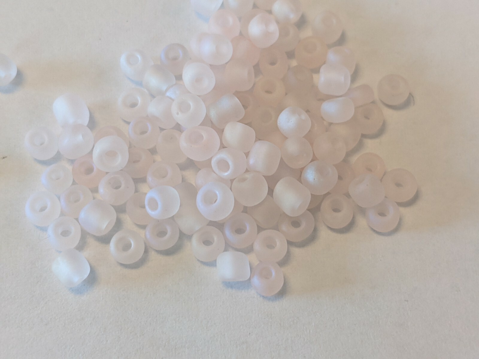 6/0 Frosted Transparent Glass Seed Beads, size 3 ~4mm, Hole: 1mm Qty 30g