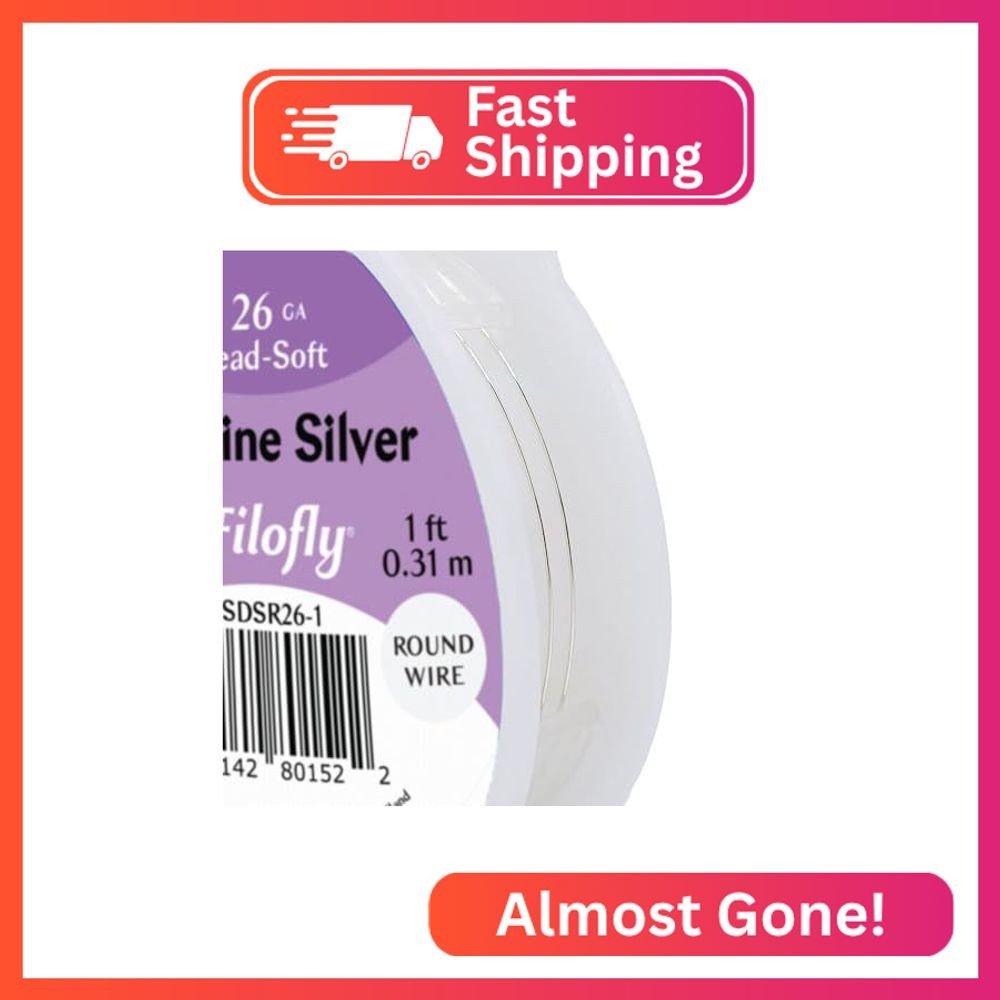 Filofly, 26 Gauge, 999 Fine Silver Wire, Dead Soft, Round, (1 FT)