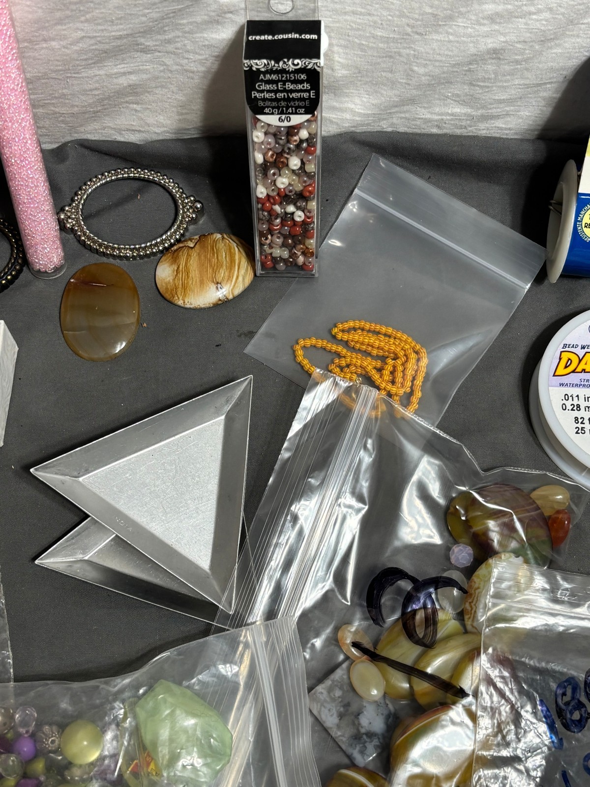 Large lot JEWELRY MAKING CRAFT Supplies BEADS Gems WIRE copper silver Gemstones