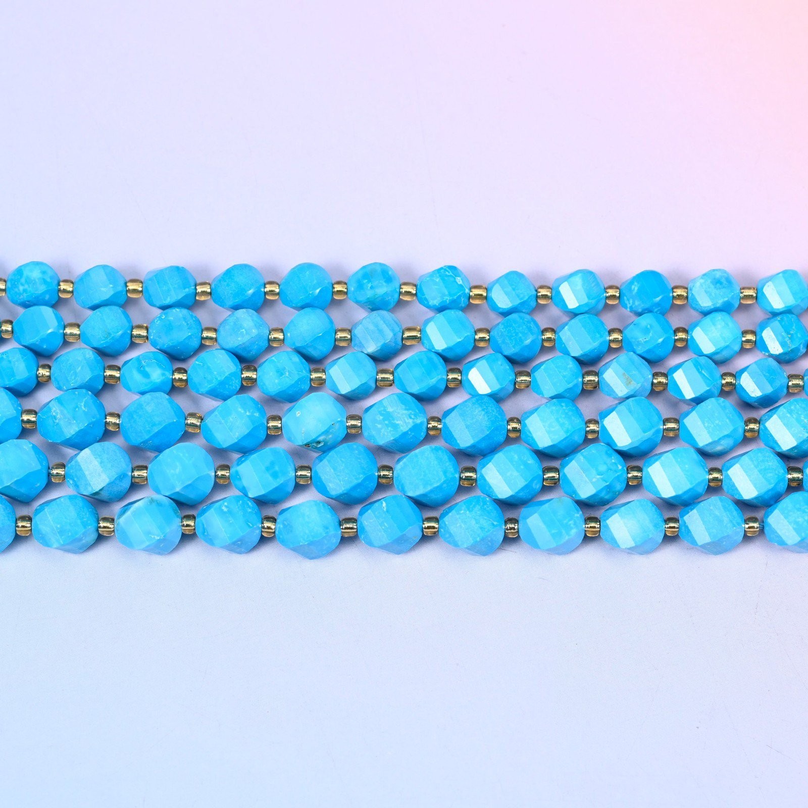 Dyed Blue Howlite Faceted Spiral Twist Beads: Size 8mm 10mm, Jewelry Making