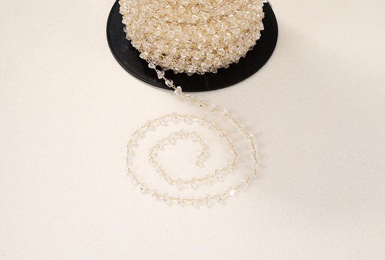 1Foot 18K Gold Plated Clear Glass Beads Chain for Necklace Bracelet GM503