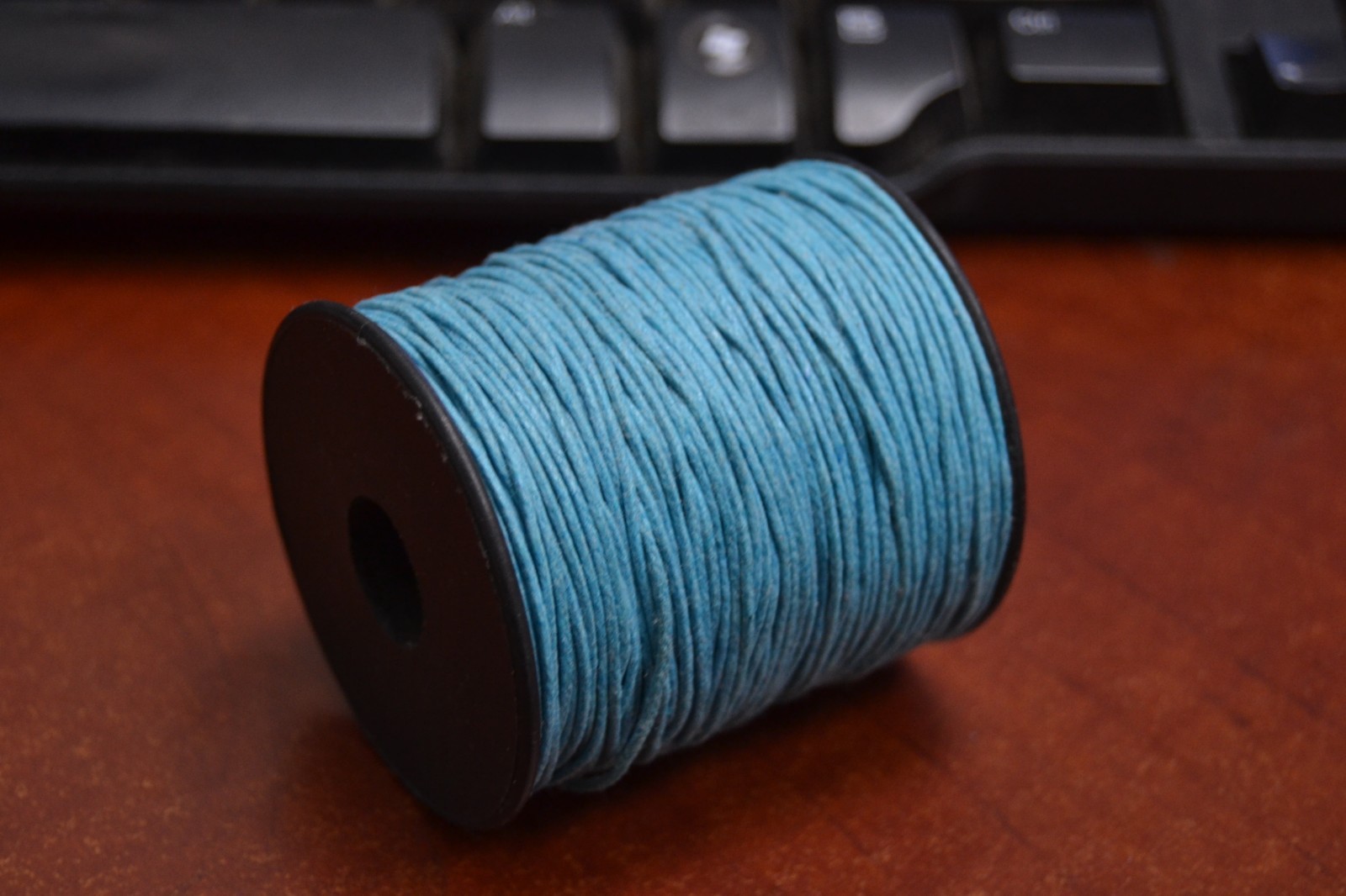 100 METER AQUA WAXED COTTON BEADING CORD STRING ROLL 1MM #F-51A