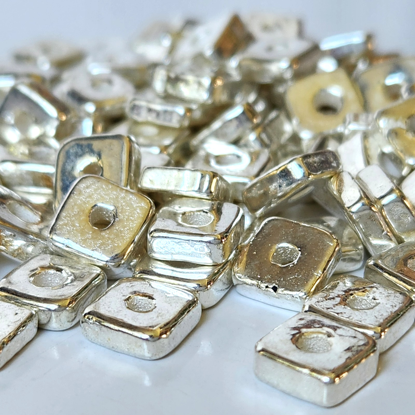 1500 Pcs 2.4lb Discontinued Greek Mykonos Metalized Ceramic Beads DIY Jewelry