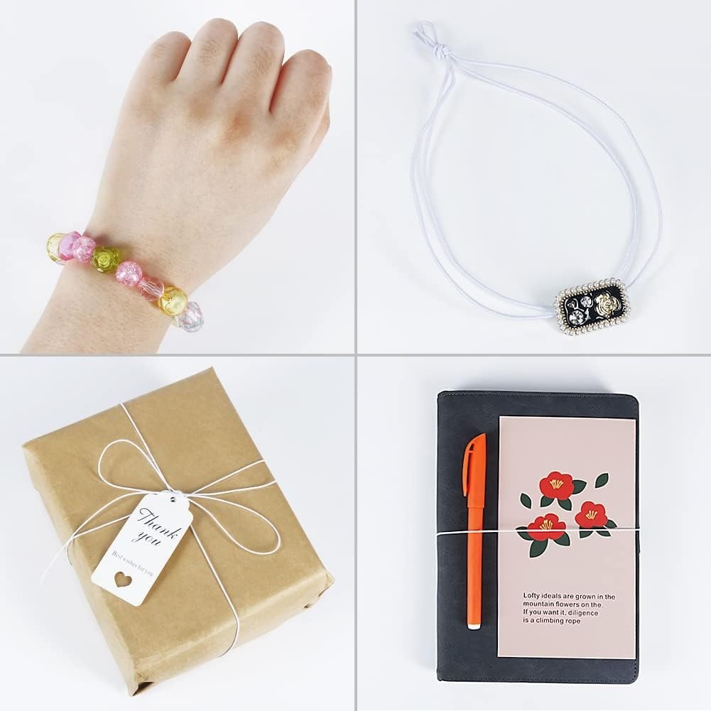 Easy to Use 1mm White Elastic String – 328 Feet for Beading & Jewelry Making