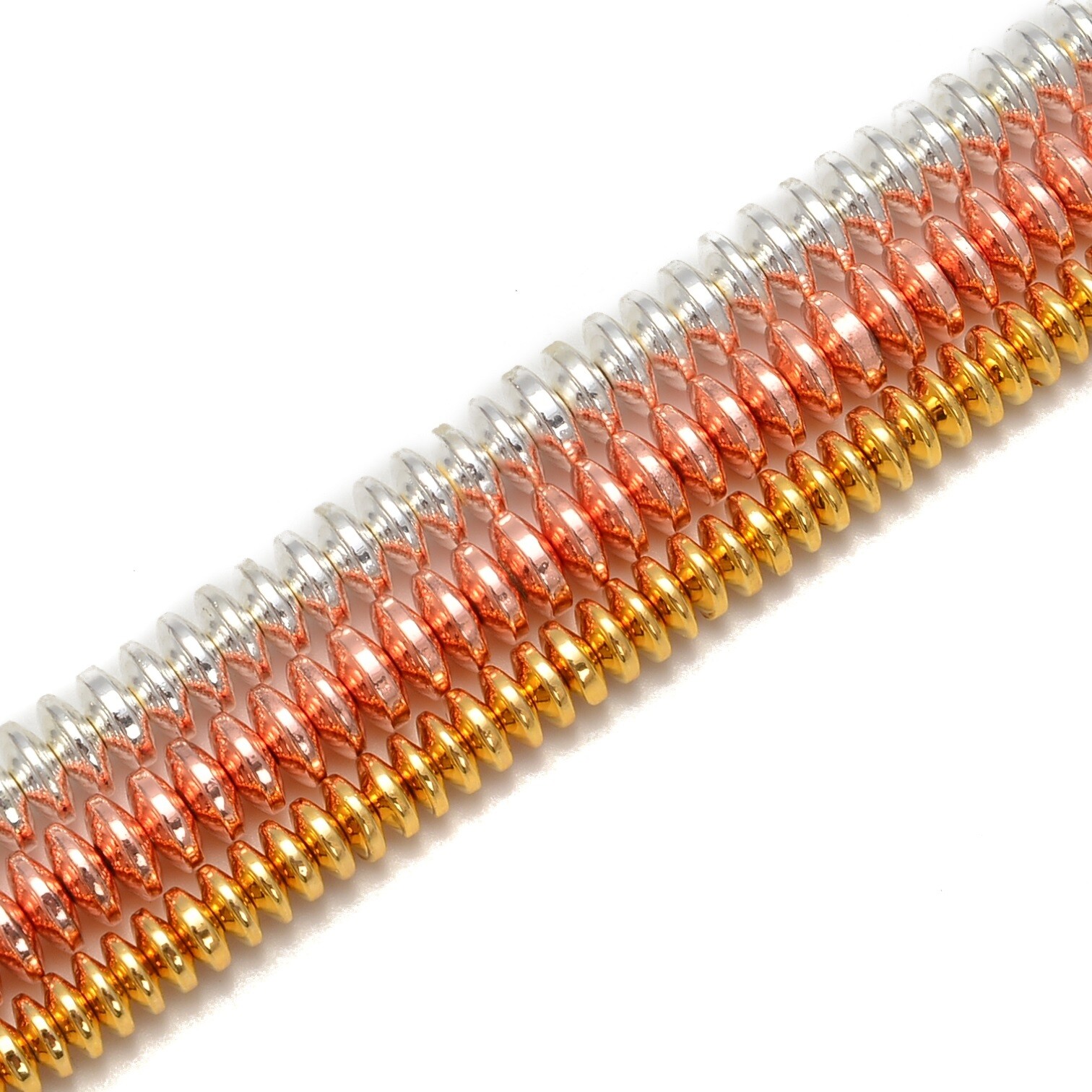 Titanium Gold /Silver/Rose Gold Hematite Rondelle Discs Beads 3x8mm 15.5″ Strand