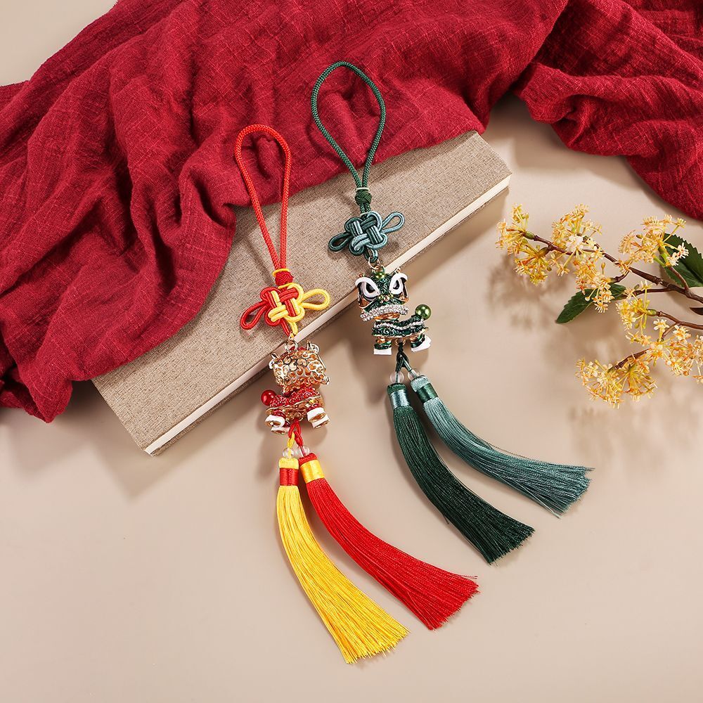 Car Pendant Rearview Mirror Lion Dance Pendant National Gourd Lion Dance Jewelry