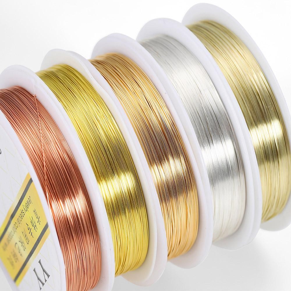 1 Roll Gold Copper Wire 0.2-1.0mm Beading Wire DIY Jewelry Making Craft
