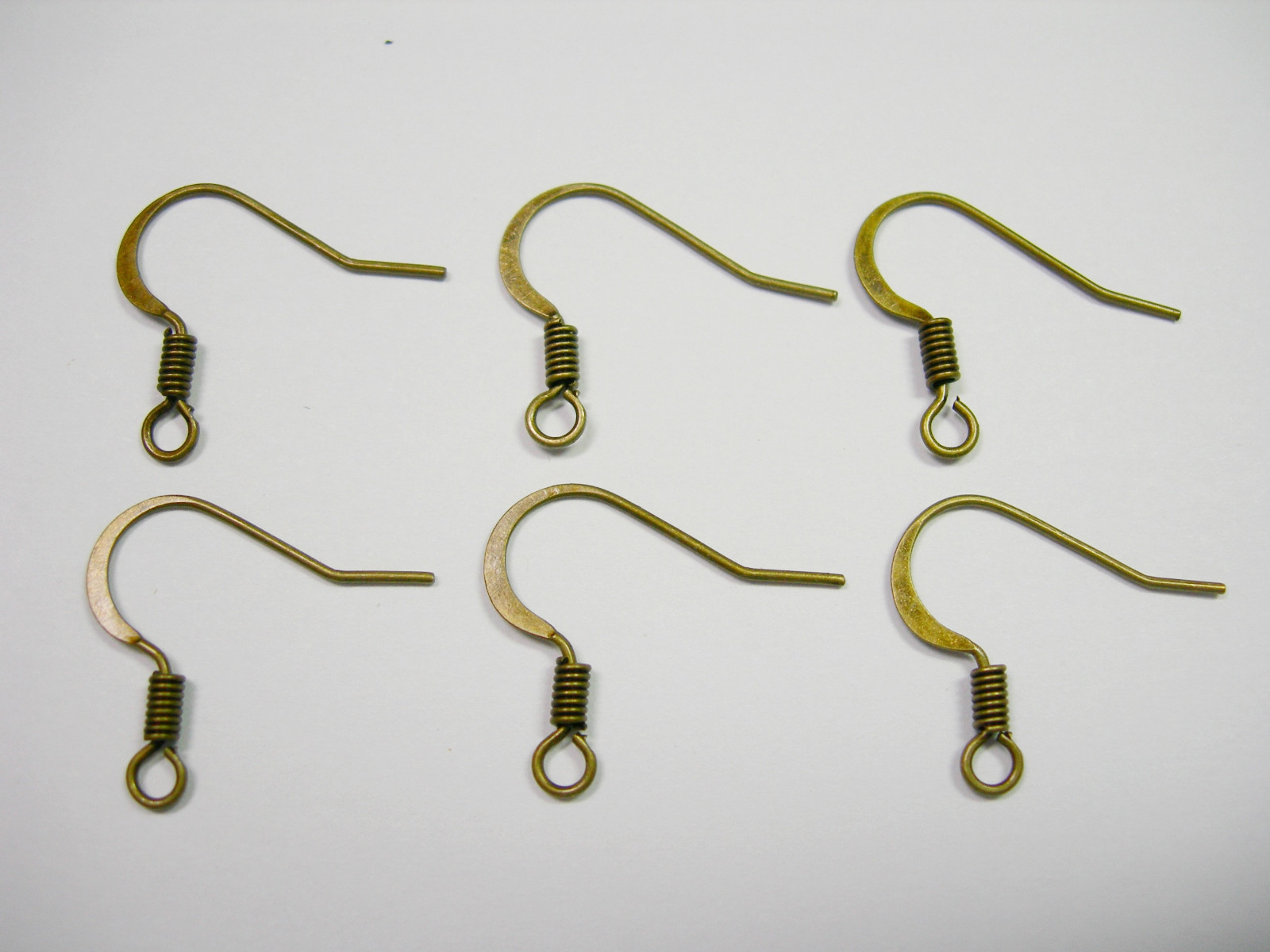 20 pair (40) antiqued brass Ear Wires stamped w/ coil french hook