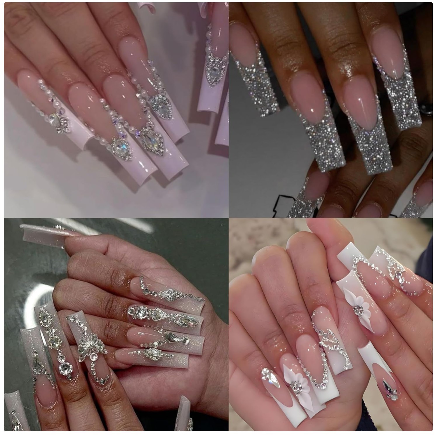 600 White Diamonds + 2500 Flat Rhinestones Mix