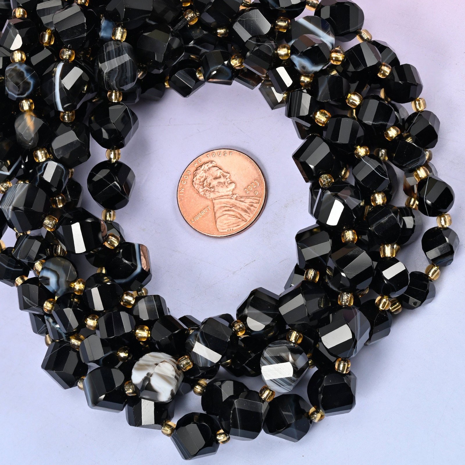 Dyed Black Strip Agate Faceted Spiral Twist Beads: Size 8mm 10mm, Jewelry…