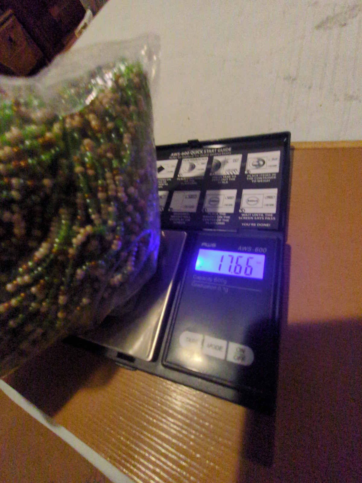 Czech Seed Rocailles?String/Strung White Green 17oz Jewelry Craft Beads Jablonex