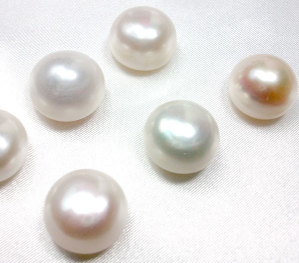 16-16.5mm Huge Button Pearls High Quality Half-Drilled White Pearls