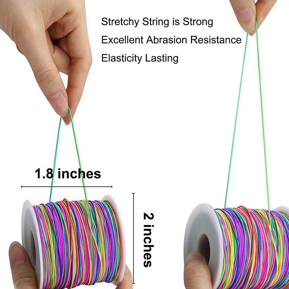 1mm Rainbow Elastic Bracelet String 164Ft Stretch Cord for Jewelry Making Crafts