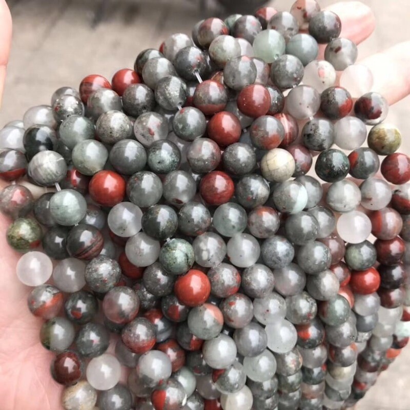 4/6/8/10/12mm Genuine Natural African Bloodstone Beads for Jewelry Making DIY