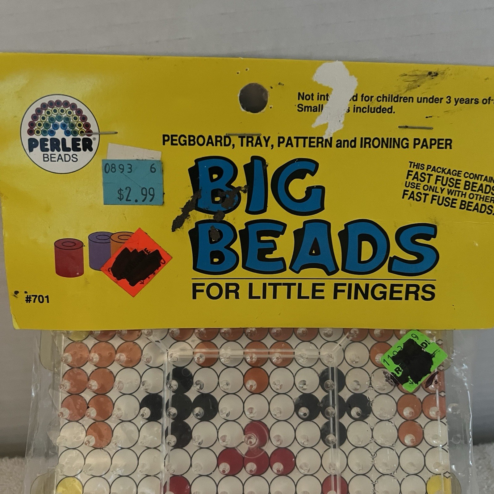 Vintage RARE Patterns/Perler Beads/Peg Board/Tray