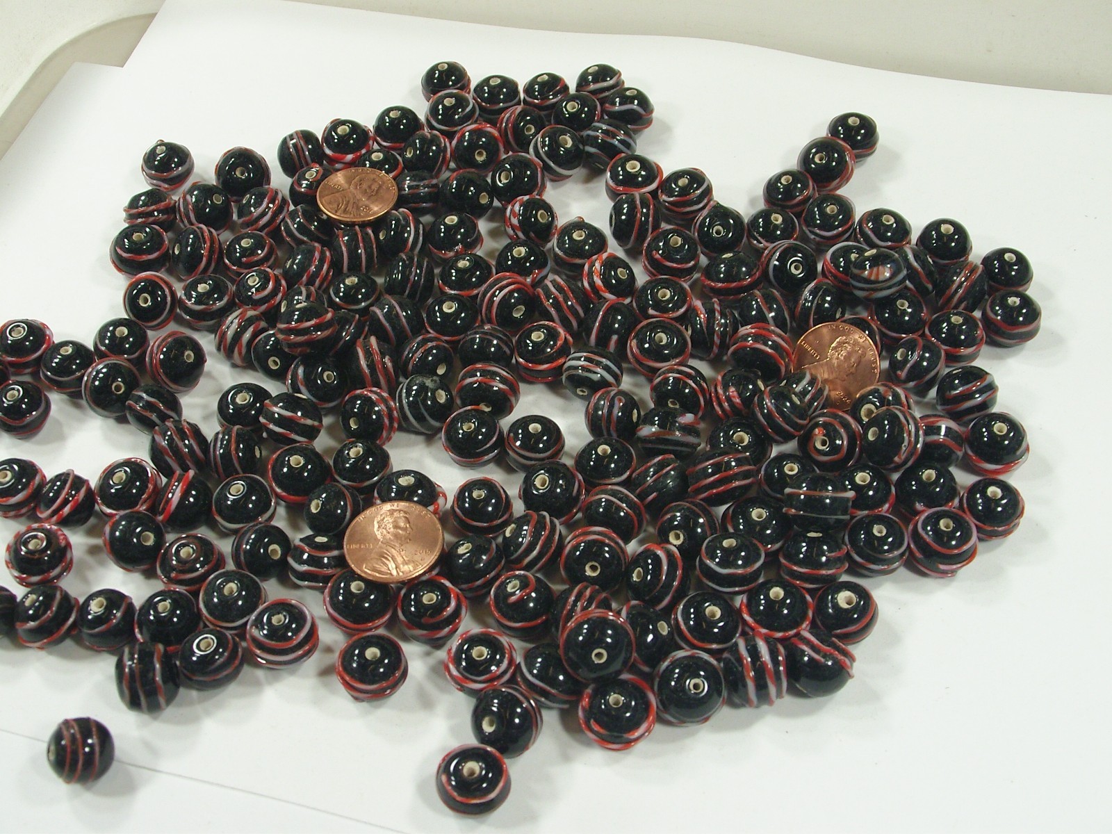 2 Pounds (10mm x 12mm) Round India Handmade Glass Beads Wholesale Bulk (OLC-2) ⭐