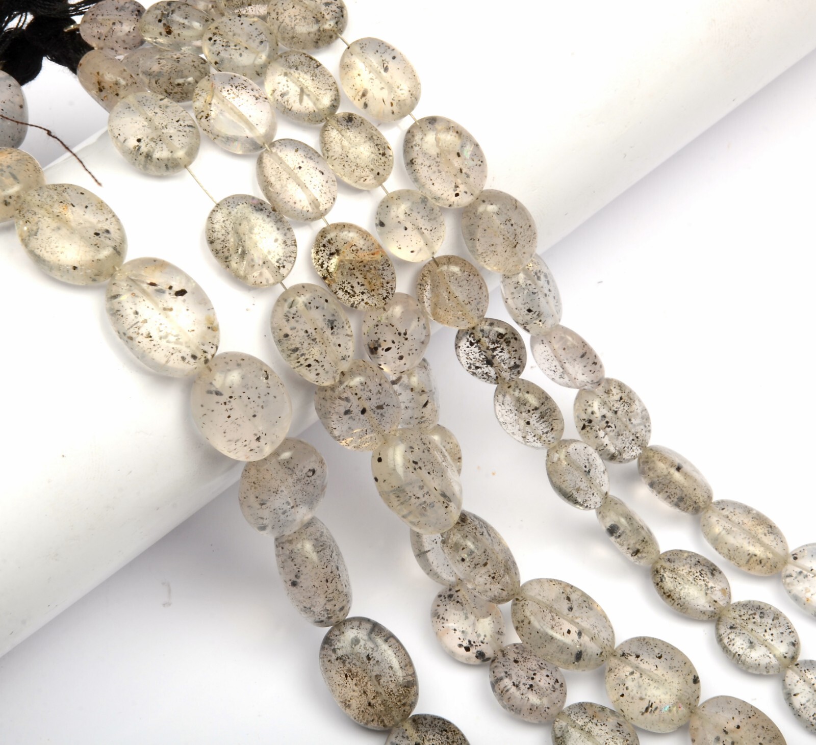 9X13-11X15MM Doted Quartz Smooth Oval Shape 8Inch Gemstone Beads Christmas Gifts