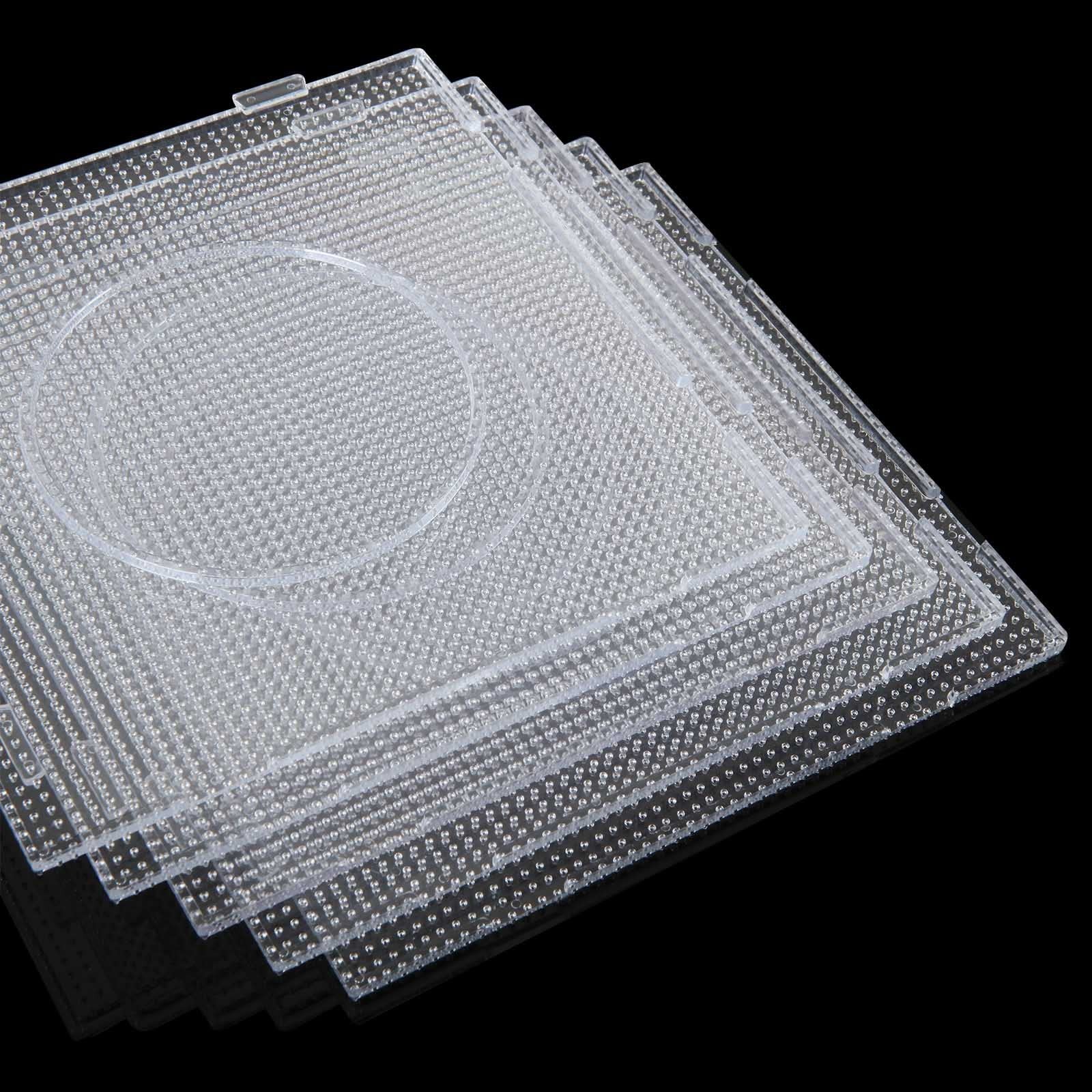 12PCS Mini Perler Bead Pegboards, 2.6mm Plastic Square Boards, 2.6mm, Clear