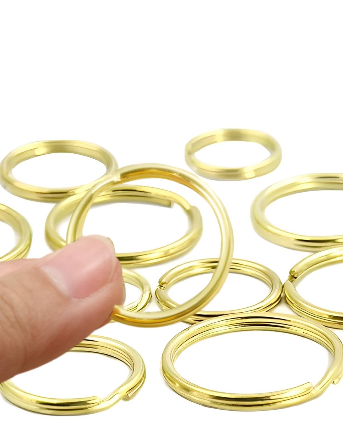 Bluemoona 10 Pcs – Brass Round Edged Keyring outside dimensions :32mm(1 1/4″)