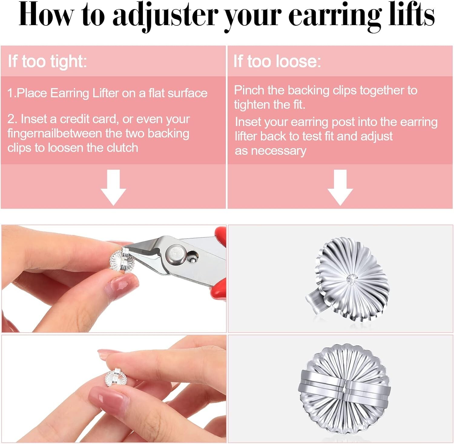 30 Pieces Jumbo Earring Backs Secure Large Earring Backs Silver