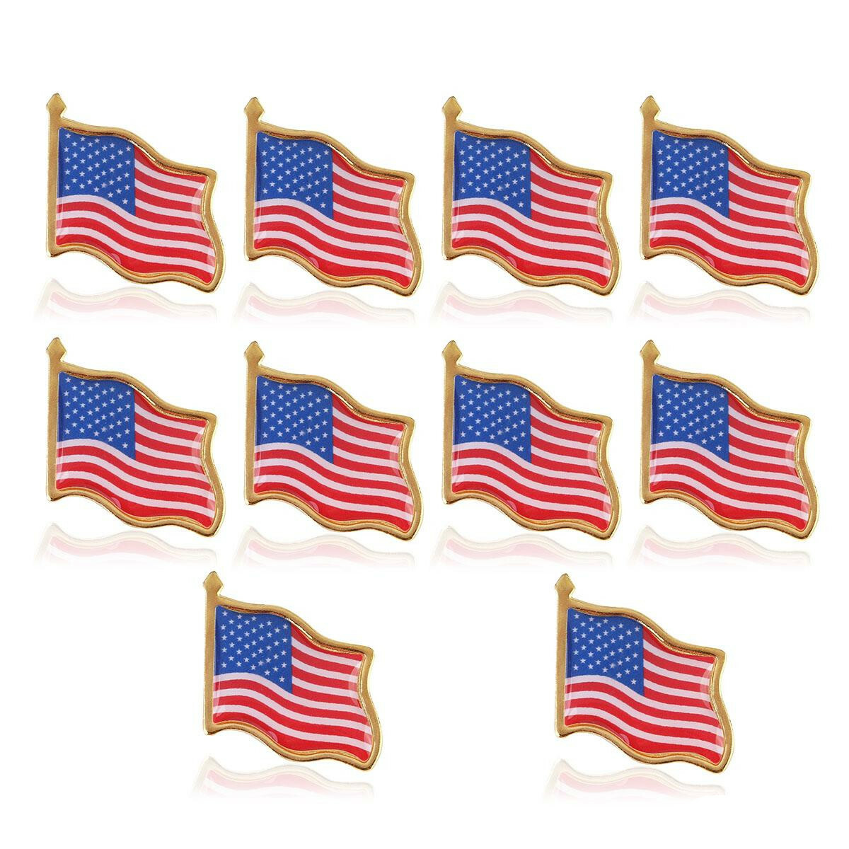 Lot of 20-500 AMERICAN FLAG LABEL PINS United States USA Hat Tie Tack Badge Pin