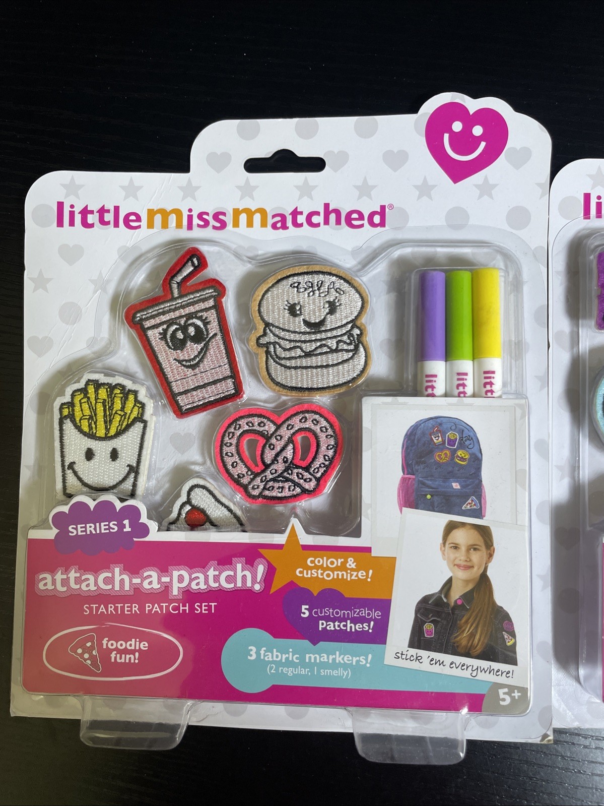 LittleMissMatched Attach-A-Patch Series 1 Foodie Emoji Starter Set Lot Of 2