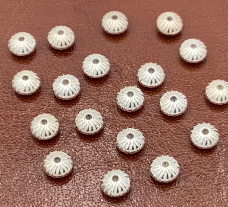 5mm  .925 Bali Sterling Silver Rondelle beads-12Pieces-#1552