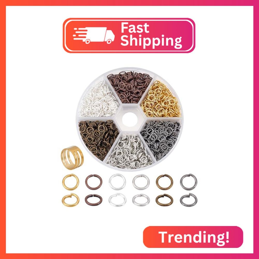 PH PandaHall About 2300 Pcs Iron Open Jump Rings Unsoldered Diameter 5mm Wire 21