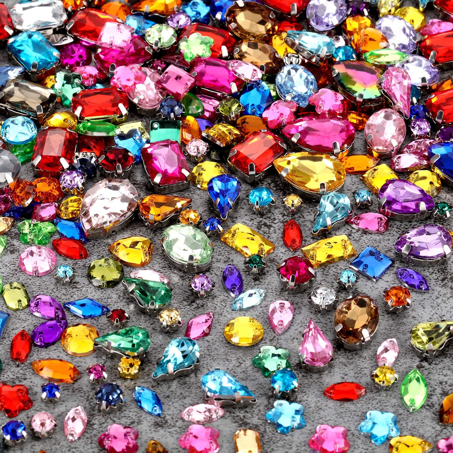 Sew on Rhinestones Mixed Shapes Plastic Crystals for Jewelry Set 320 Pieces