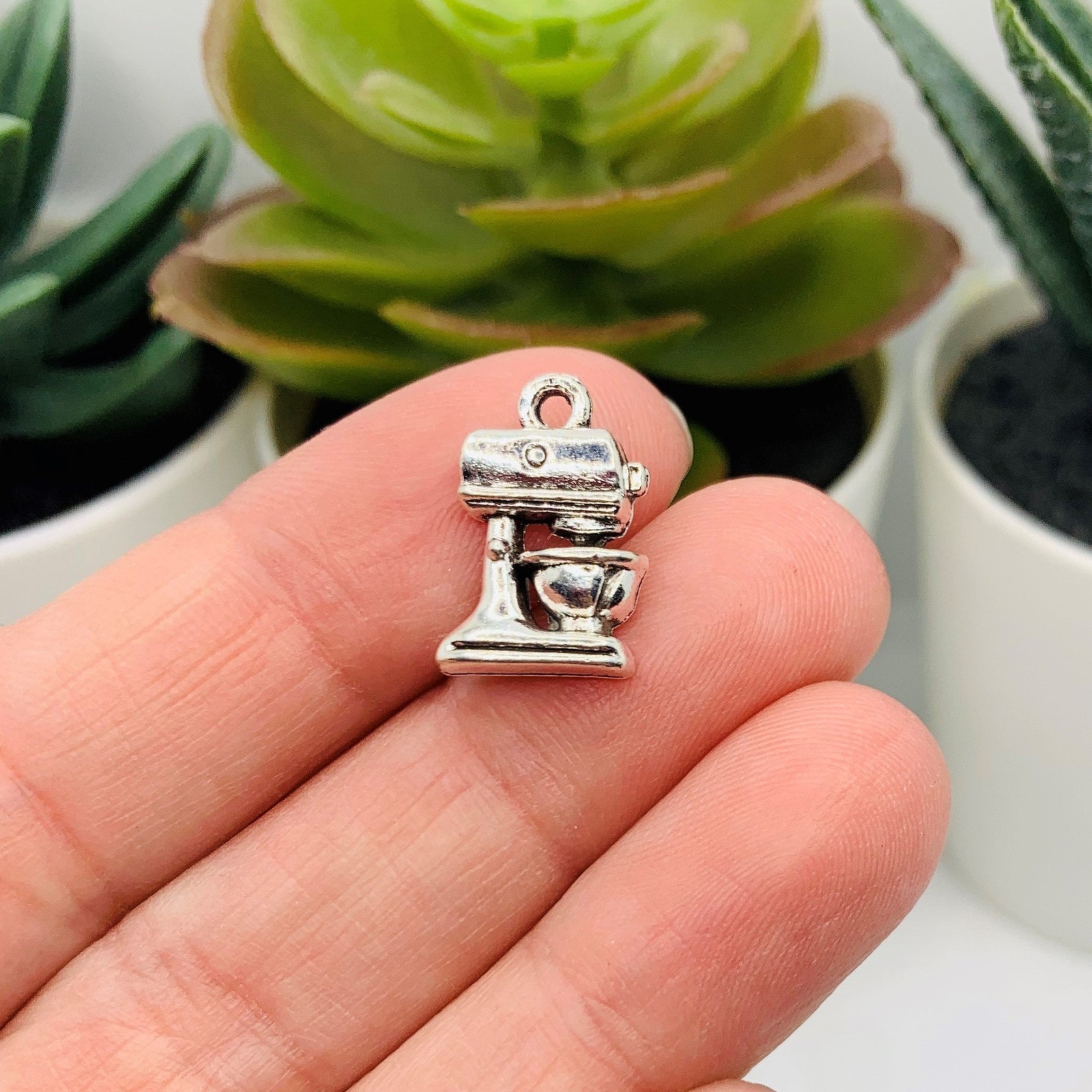 Silver Mixer Baking Charms, 16x11mm – US Seller