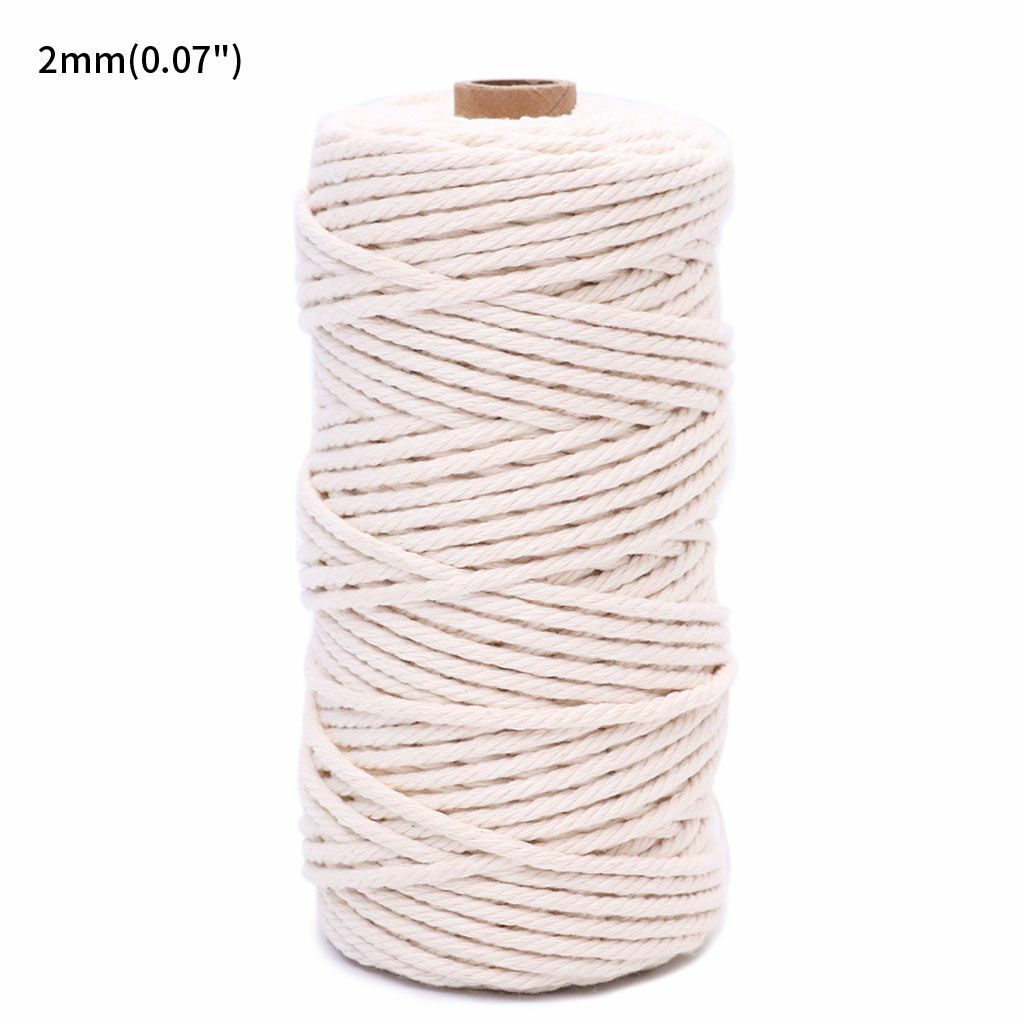 100M DIY Faux Beige 2/3/4mm Twisted Cord Rope Artisan Macrame String