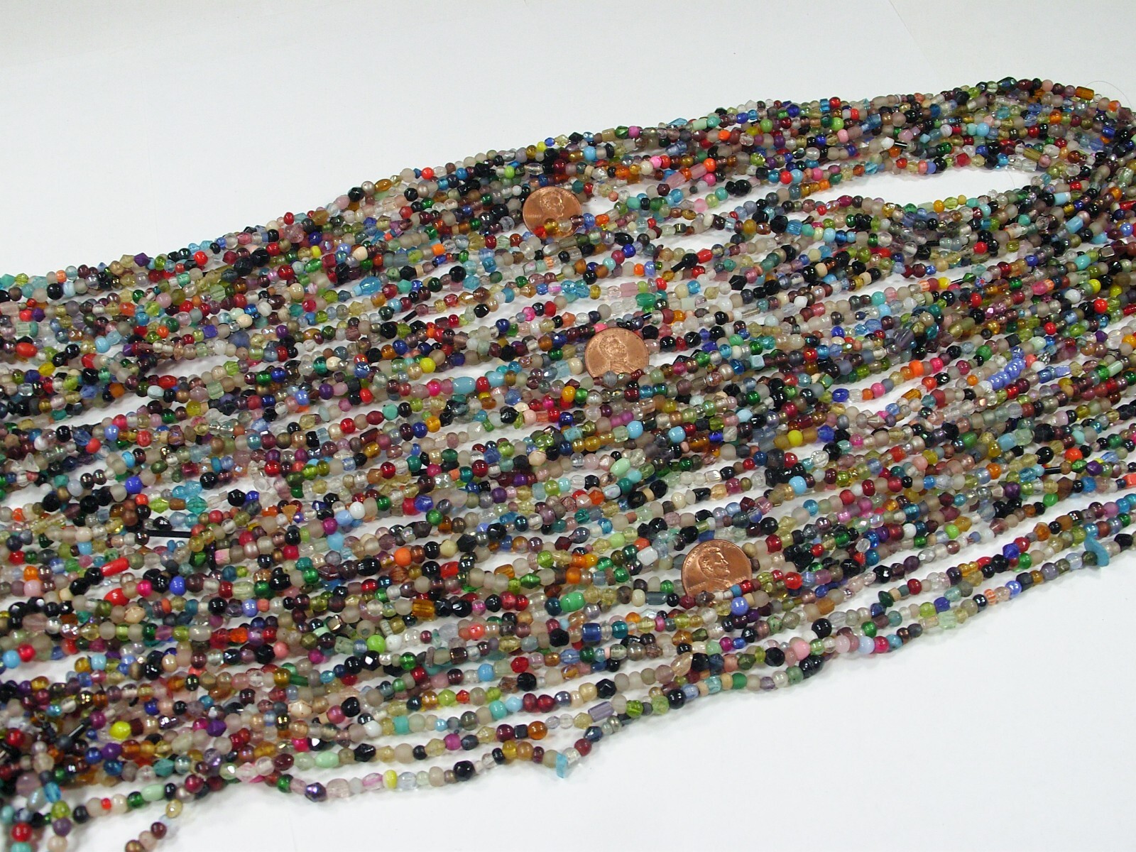 30 Strands 36″ India Handmade Assorted Color Glass Beads Wholesale Bulk (CT-53)