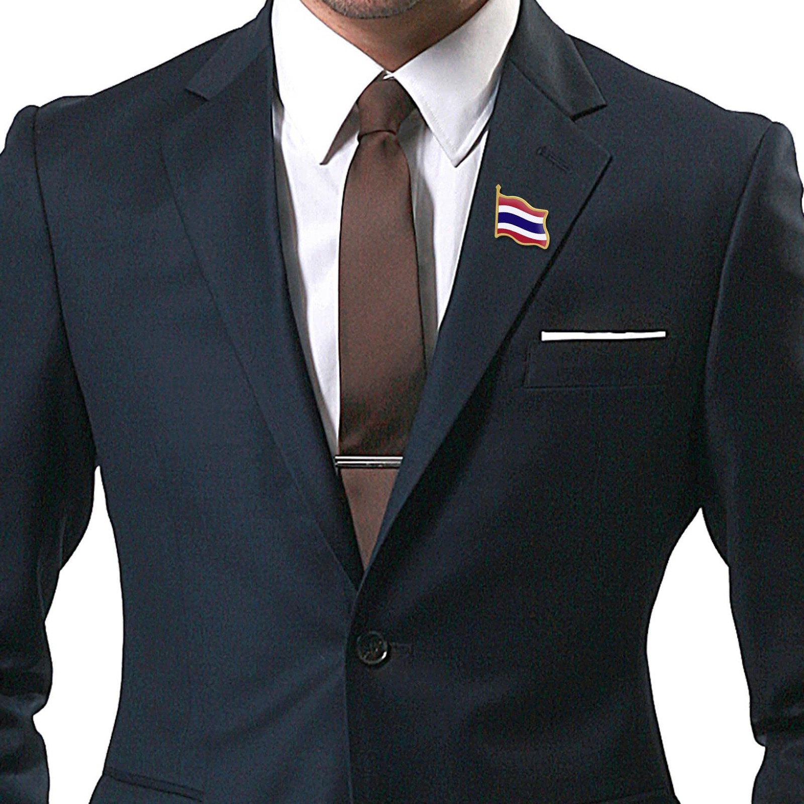 24/Pcs Thailand Flag Lapel Pins Bulk – Metal Thai Travel Brooch Badge Souvenir