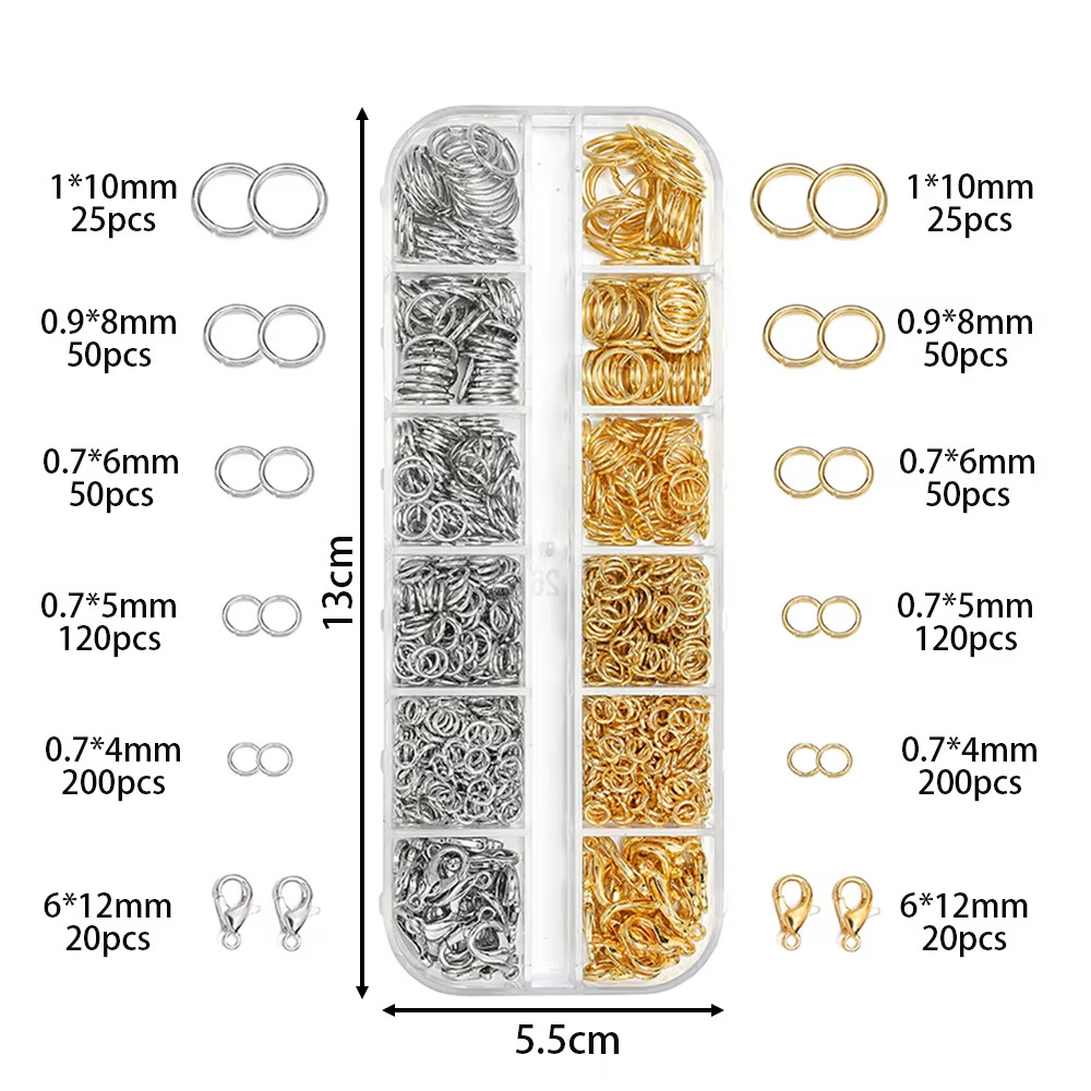 930Pcs/Box Jewelry Findings Kits Open Jump Rings Lobster Clasps Hooks Pliers Twe