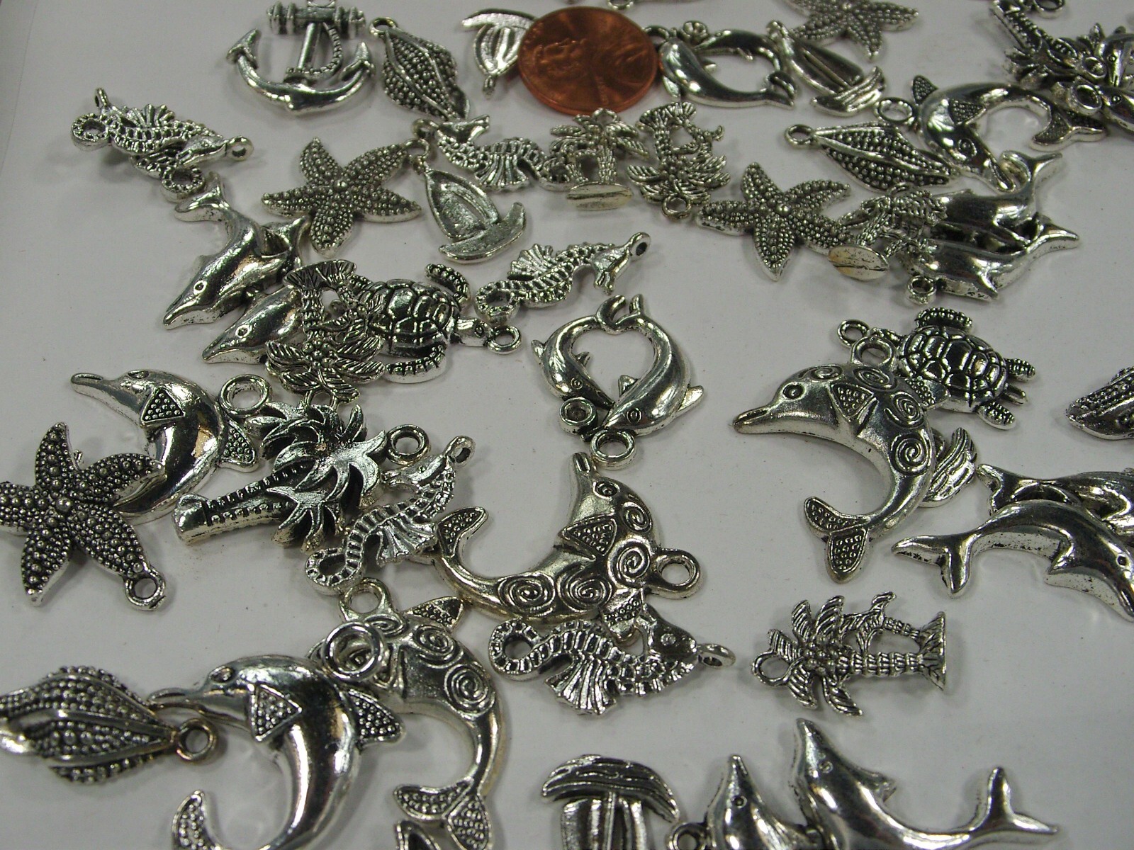 275 Pieces Assorted Sea Life Zinc Alloy Metal Charms Wholesale Bulk (PMS-51) ⭐