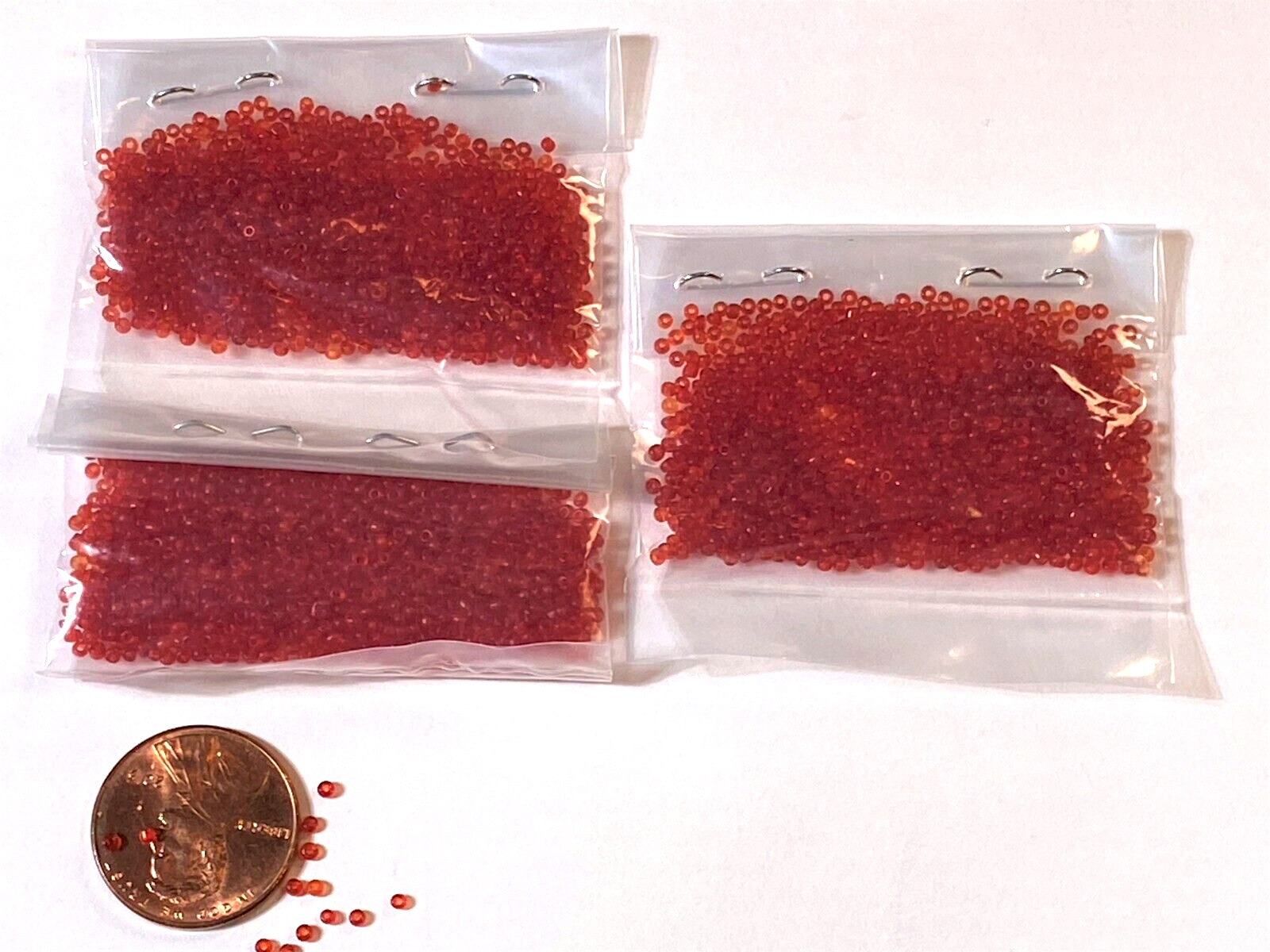Antique Micro Seed Beads-14/0 Juicy Transparent Red Slightly Variegated-1 Kilo!