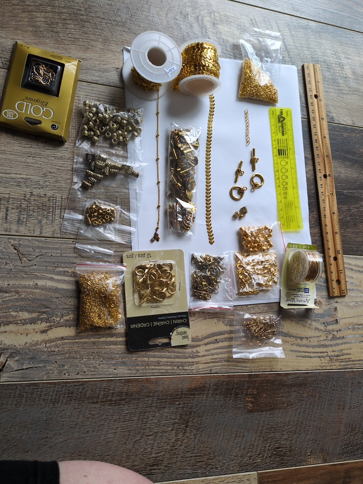 Huge Lot Jewelry Findings Gold Tone over 200pcs