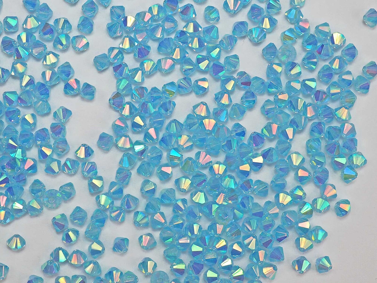 Czech Bicone Crystal Beads Aqua Marvel AB 3mm 4mm 6mm AB2X Diamond Rondelle